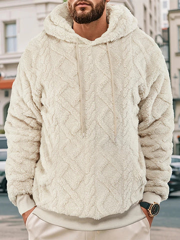 AIDASE  -  Vintage Fashion Long Sleeve Wool Loose Hooded Sweatshirts Men Drawstring Hoodie Autumn Winter Casual Fleece Hoodies Mens Outdoor aidase-shop